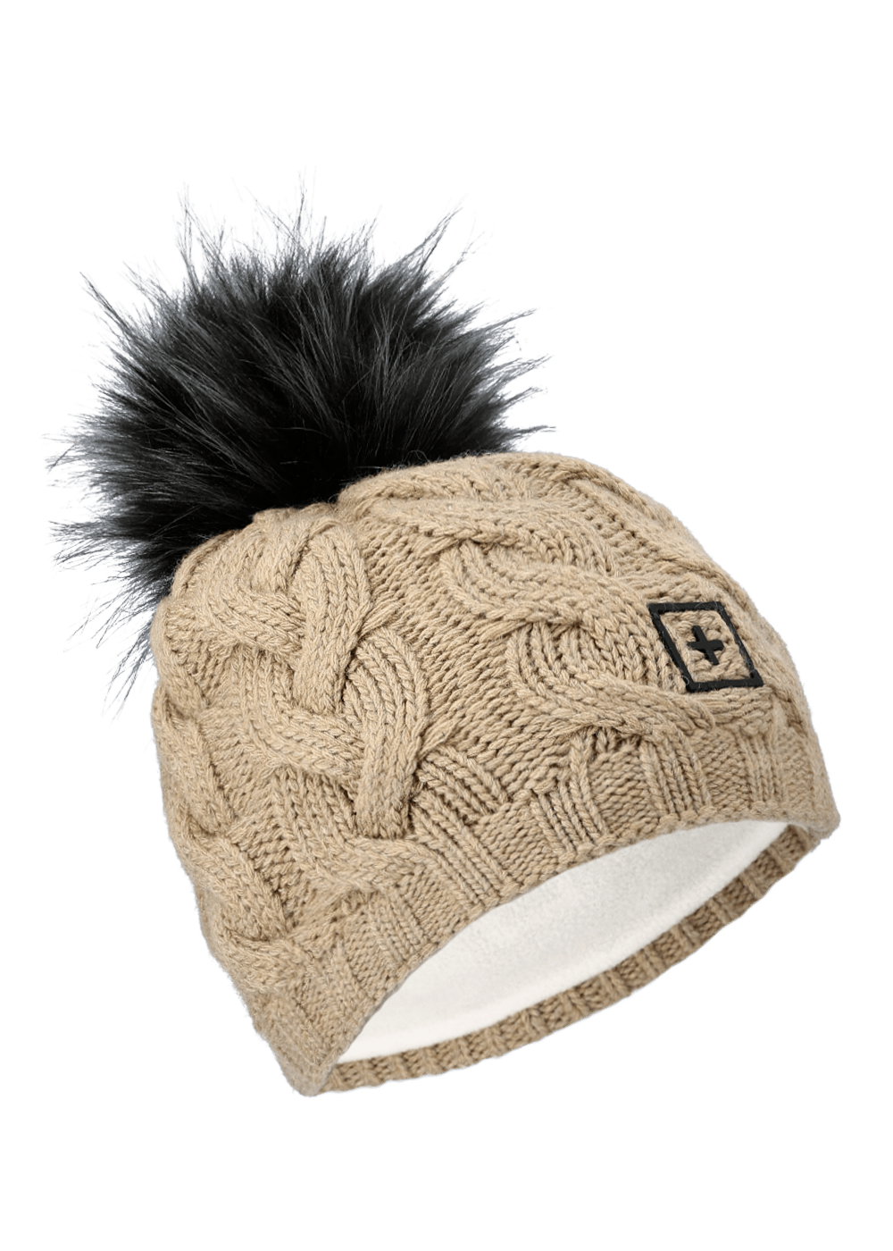 Onemore Bere 501 - Beanie With Eco-Fur Mosaico/Mosaico/White